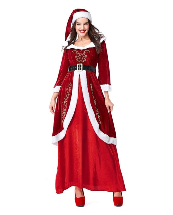 Womens Mrs. Santa Claus Costume Plus Size Santa Helper - Etsy