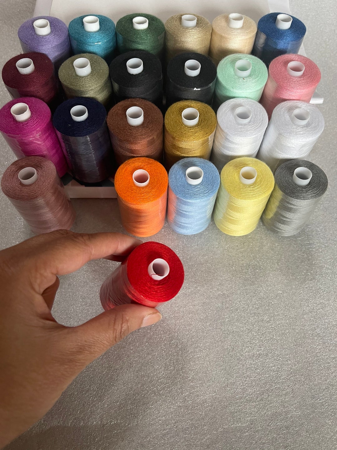 24 Color Polyester Thread Set, 1000 Yards Each Spool, Hand & Machine ...