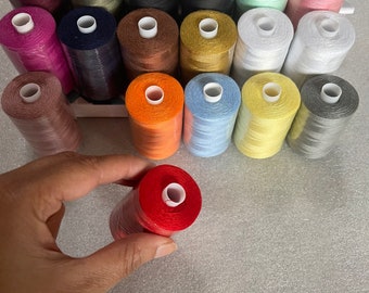 Juego de hilos de poliéster de 24 colores, 1000 yardas por carrete, para coser a mano y a máquina, acolchar, bordar, hilos duraderos para todo uso.