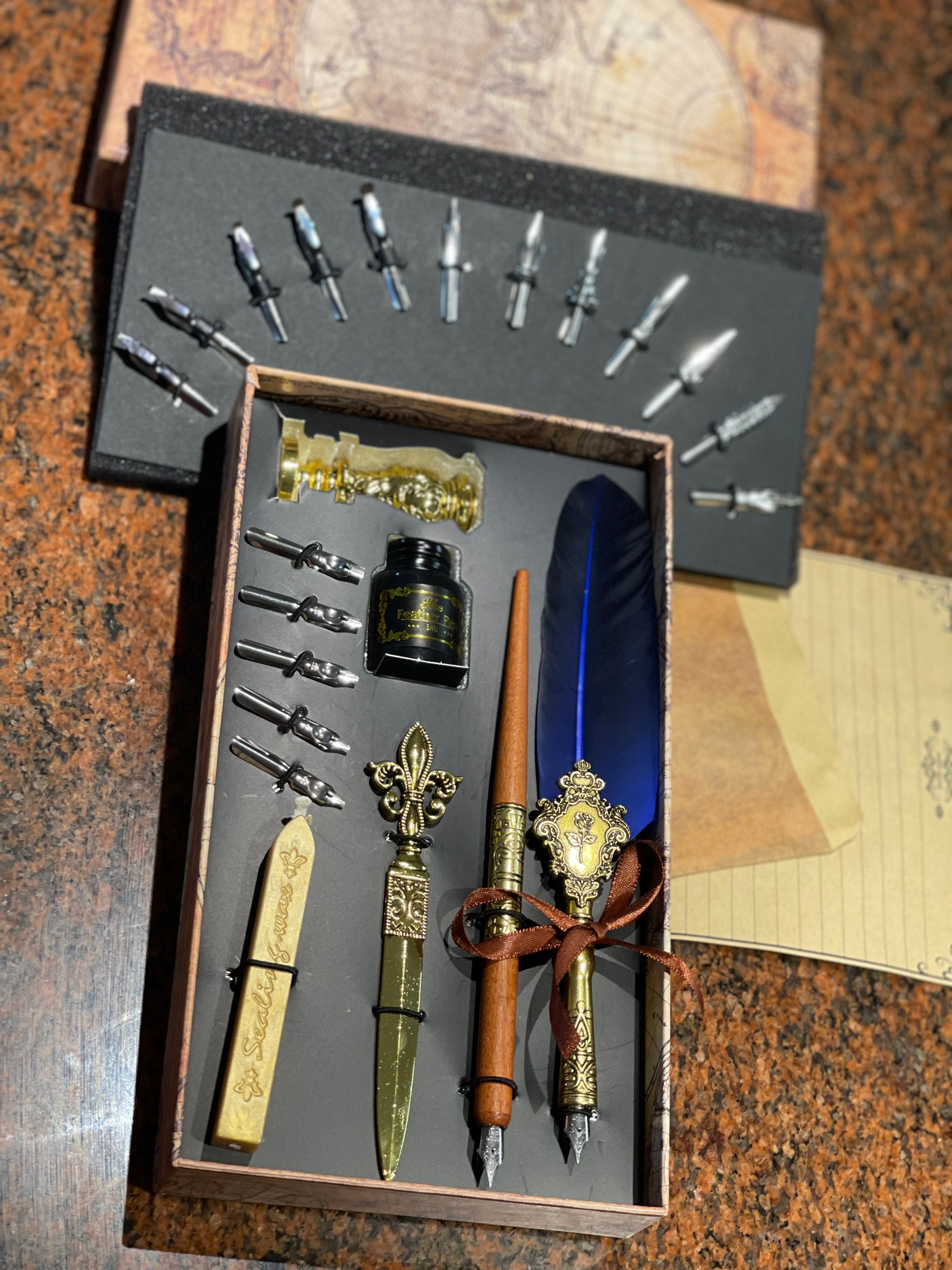 Calligraphy Feather Quill Dip Pen Set, Vintage Style Writing Pen With ...