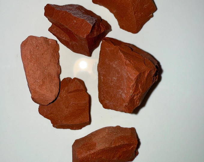 Featured listing image: Natural Raw Red Jasper • 6 Unpolished Stones, Rugged & Strong • Total weight - 116 grams