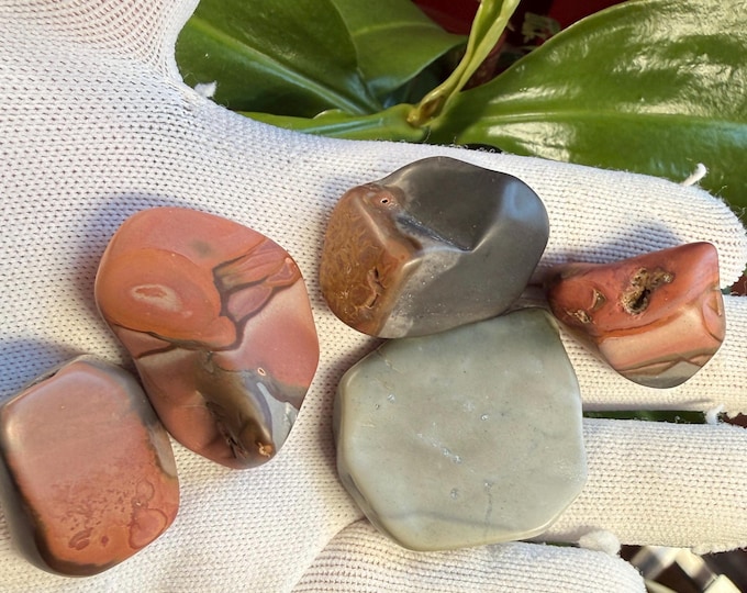 Featured listing image: Polychrome Jasper Tumbled Stones • 10 piece set • 161 g mixed sizes • Natural Multicolor Jasper