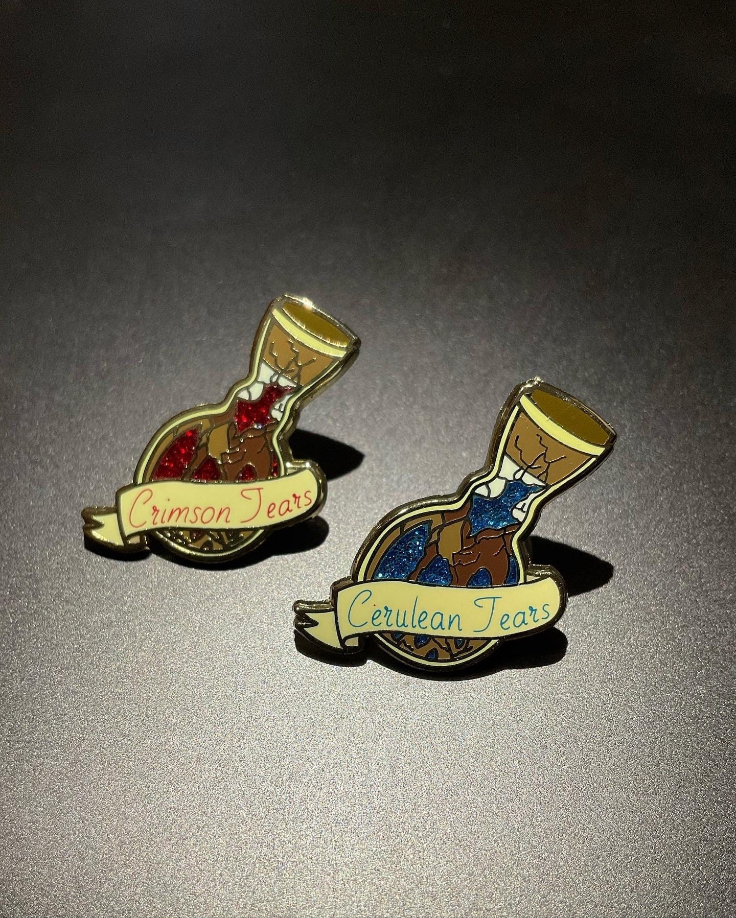 Elden Ring Flask of Crimson Tears Cerulean Tears Enamel Pin Etsy