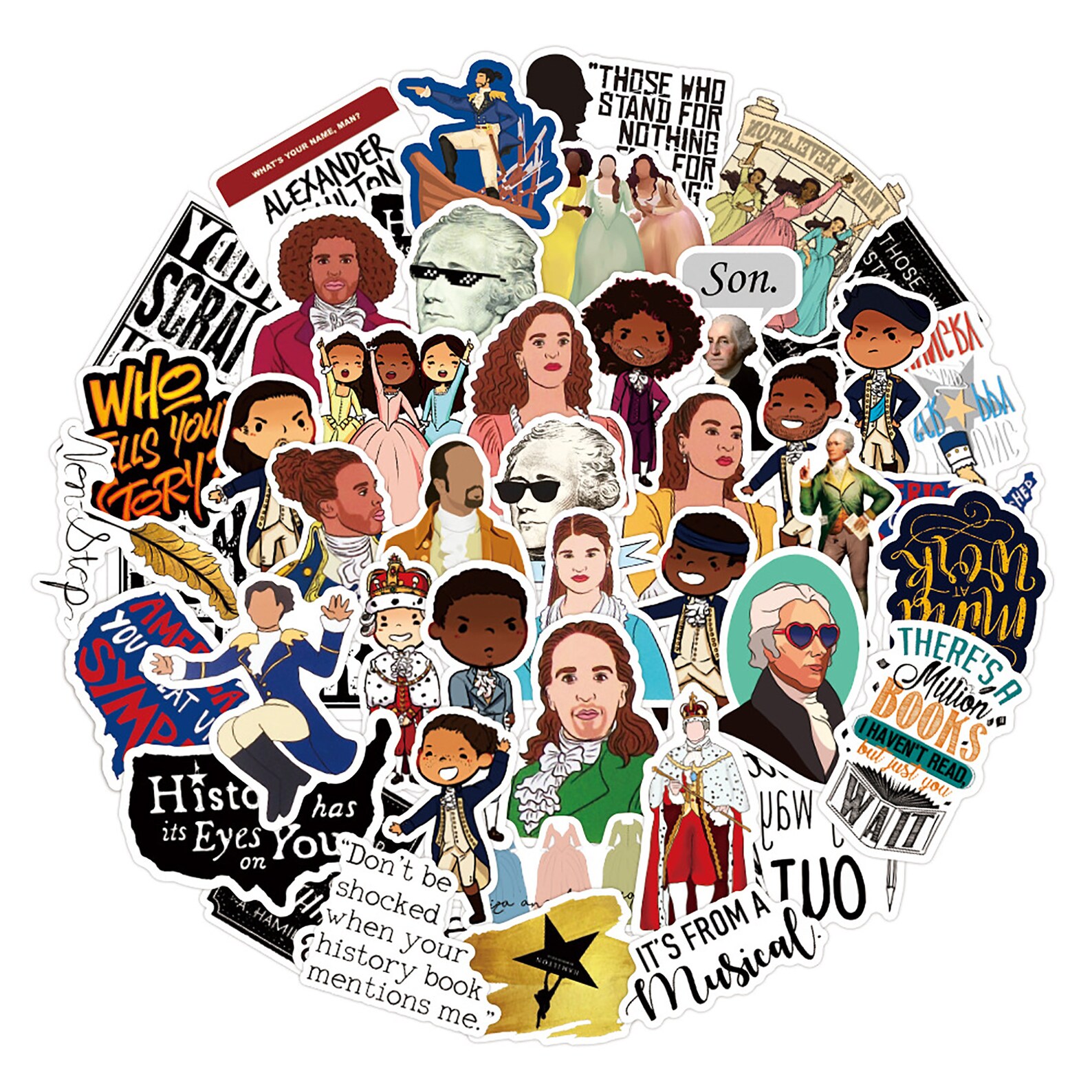 Hamilton Musical Vinyl Stickers for Water Bottles Laptop Etsy UK