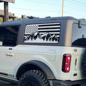 Trees and Mountain American Flag decal sticker for Ford Bronco 2022-2025  - 4 or 2 DOOR big body