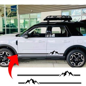Mountain Side Stripes grafische stickers voor Ford Bronco Sport 2021-2025 V8