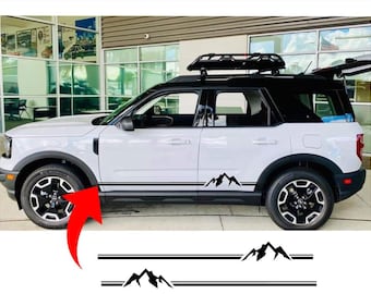 Mountains Side Stripes graphics decals for Ford Bronco Sport 2021 - 2025 - V8