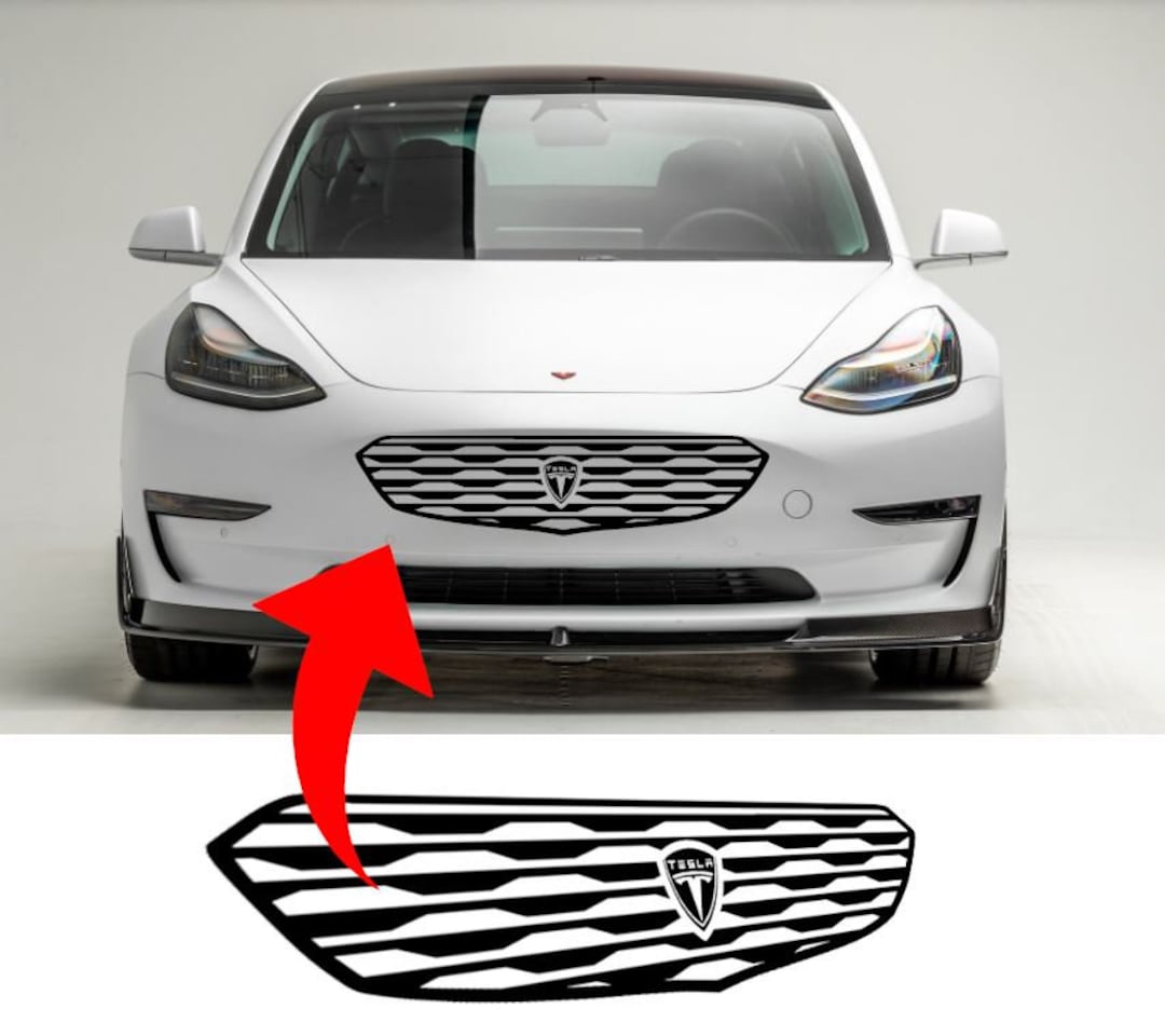 Tesla Grille Model 3 Model Y Decal Sticker Bumper Exterior Accessory 