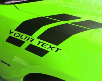 Fender hood stripes vinyl decal sticker with custom text