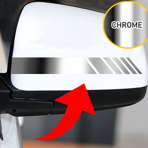 Side Mirror Stripe vinyl decals - Carbon Fiber - Chrome - Reflective & More