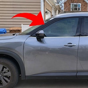 Blackout vinyl overlay for A pillar windshield post  on Nissan Pathfinder 2021 - 2025