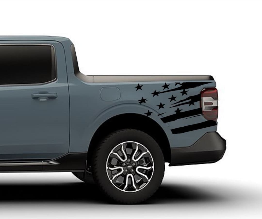 Bedside Amercian Flag Vinyl Graphics Decals for Ford Maverick