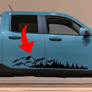 Mountain trees Ford Maverick graphics side stripes decals - 2022 -2027  Accessories mods and gift ideas