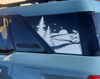 2pcs Trees and river rear side window decals for Ford Bronco Sport - 2025 2026 - gift idea for adventure