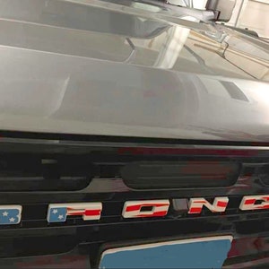 American Flag color grille Letters overlay stickers / decals for Ford Bronco or Sport - 2021-2024 2025 gift idea