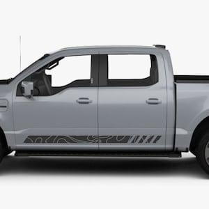 Topografische kaart Zijstrepen vinyl stickers compatibel met 2023 2024 F150 Ford Lightning Exterieur accessoires