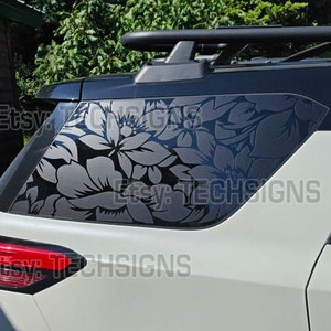Flower arrangement design (v1) rear 3rd window graphics decals for Nissan Pathfinder 2021 - 2025