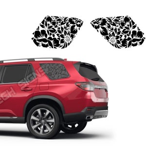 Flower Design rear Quarter panel vinyl decal sticker for Honda Pilot 2023 - 2025 for 3rd window