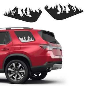 Mountains Trees Quarter Panel vinyl decal sticker for 2023  - 2025 Honda Pilot 3rd window