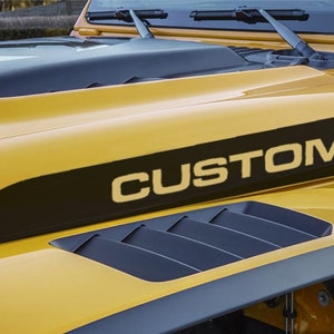 Custom text hood decal sticker for and compatible with Jeep JL JK JC Gladiator Wrangler