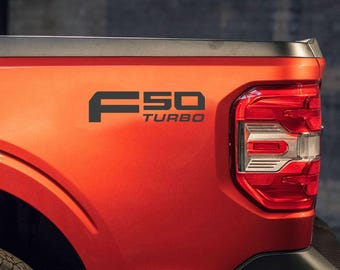 12"/16" F50 F-50 letters Turbo Bedside vinyl graphics decals compatible with Ford Maverick (M1T)  - 2026 Mods - Gift ideas