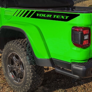 Bed side stripe with custom text graphics decal sticker for Jeep Gladiator JL