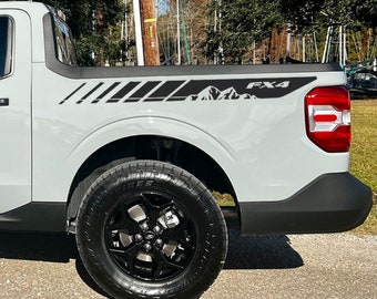 Bedside vinyl graphics decals for Ford Maverick 2022 - 2026 - Adventure Mountain trees Gift idea