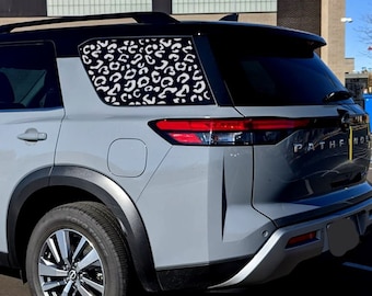 Cheetah leopard print quarte panel window graphics decals for Nissan Pathfinder 2021 - 2025