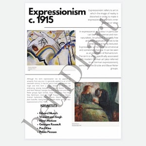 15 Carteles del Movimiento Artístico con Imágenes, Artistas Clave e Información Relevante DESCARGA DIGITAL