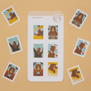 Foglio di adesivi dolce orsetto - Set di 6 / Foglio di adesivi orsetti / Adesivi in vinile opaco (impermeabile)