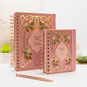 Gepersonaliseerde aardbeienplanner 2026 | A5 en A6 dagelijkse of wekelijkse agenda | Roségoudfolie