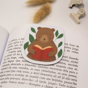 Cute Bear Illustration Magnetic Bookmark | Adorable Magnetic Bookmark
