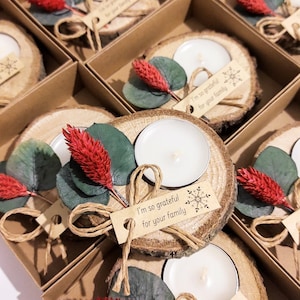 Presentes de Natal em massa para convidados, lembrancinhas de Natal, castiçal de madeira, mesa de feliz Natal, presente de colega de trabalho, ano novo personalizado