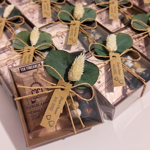 Coffee and Chocolate Favors for Guests, Turkish Coffee, Wedding and Bridal Shower Gifts, Baby Shower Favors, Eucalyptus Design
