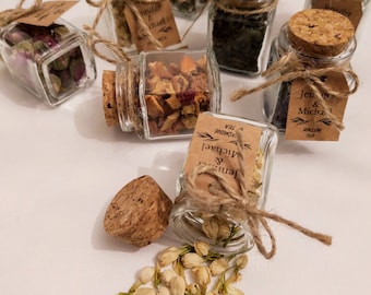 Faveurs de thé de mariage pour les invités, Pots de thé, Faveurs de tisane, Fête de thé de mariée, Faveurs personnalisées, Cadeaux de remerciement