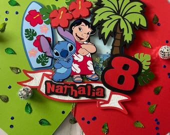 Blue Alien Cake topper, Cake topper shaker, Lilo & Stitch Inspired Cake Topper