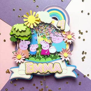 Peppa Pig Cake topper, Cake topper shaker, Peppa Pig Inspired Cake Topper