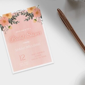 Bridal Shower Brunch Party Digital Template Fully Editable Evite Invite