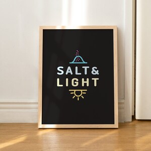Salt and Light, Christian Wall Decor No.7, Digital Print, Scripture Gift, Christian Gift