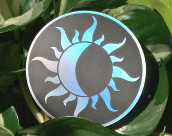 Holographic Sun and Moon Sticker