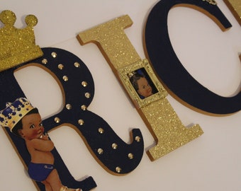 Baby Prince baby shower letters | Royal Prince hand painted custom letters