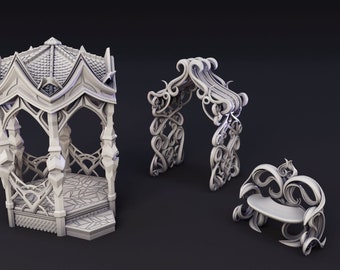 Elven Garden Furniture | 32mm Tabletop RPG Scatter Terrain