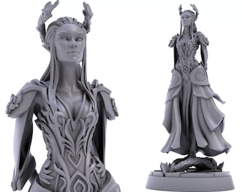The Baroness | Young Female Elf Noble Mini | 32mm & 74mm Model | Tabletop RPG Miniature