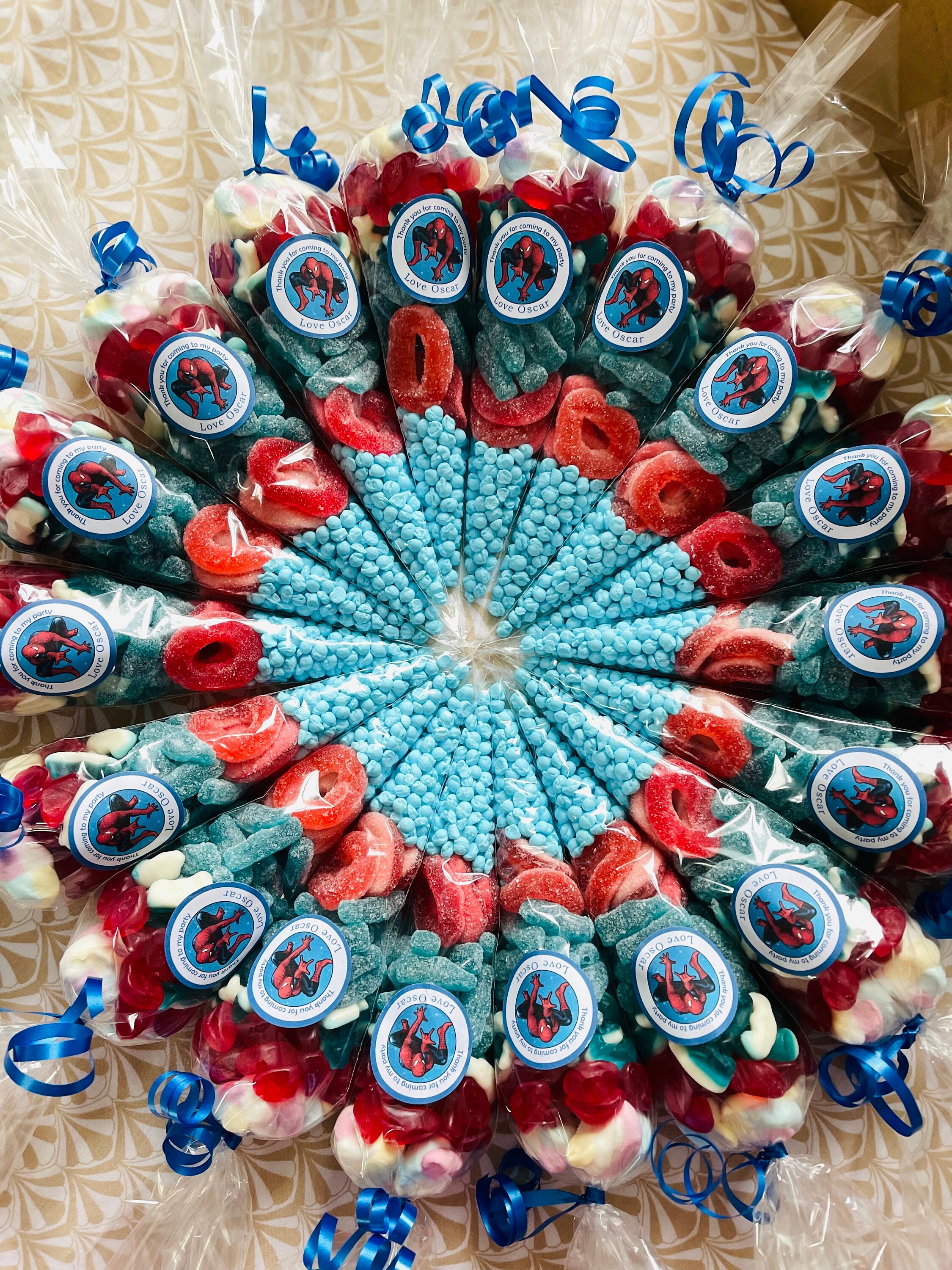 Spiderman Theme Sweet Cones / Halal Sweets / Jellies Millions Etsy