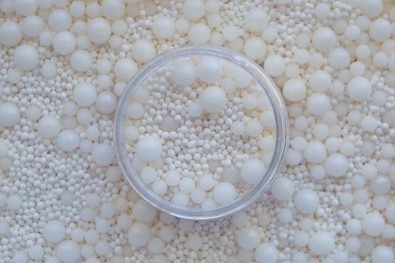 Bubbly white pearl deluxe edible sprinkles nonpareil beautiful baking cake decorating supplies craft resin candle making bauble jewellery