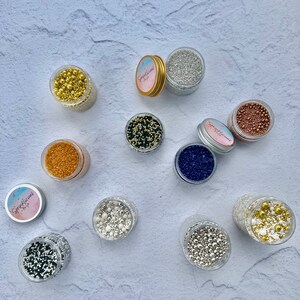 Disco silver cachous dragees mixed 2mm 4mm 6mm deluxe sprinkles blend shiny beautiful gourmet cake baking cupcakes decorating supplies food image 7