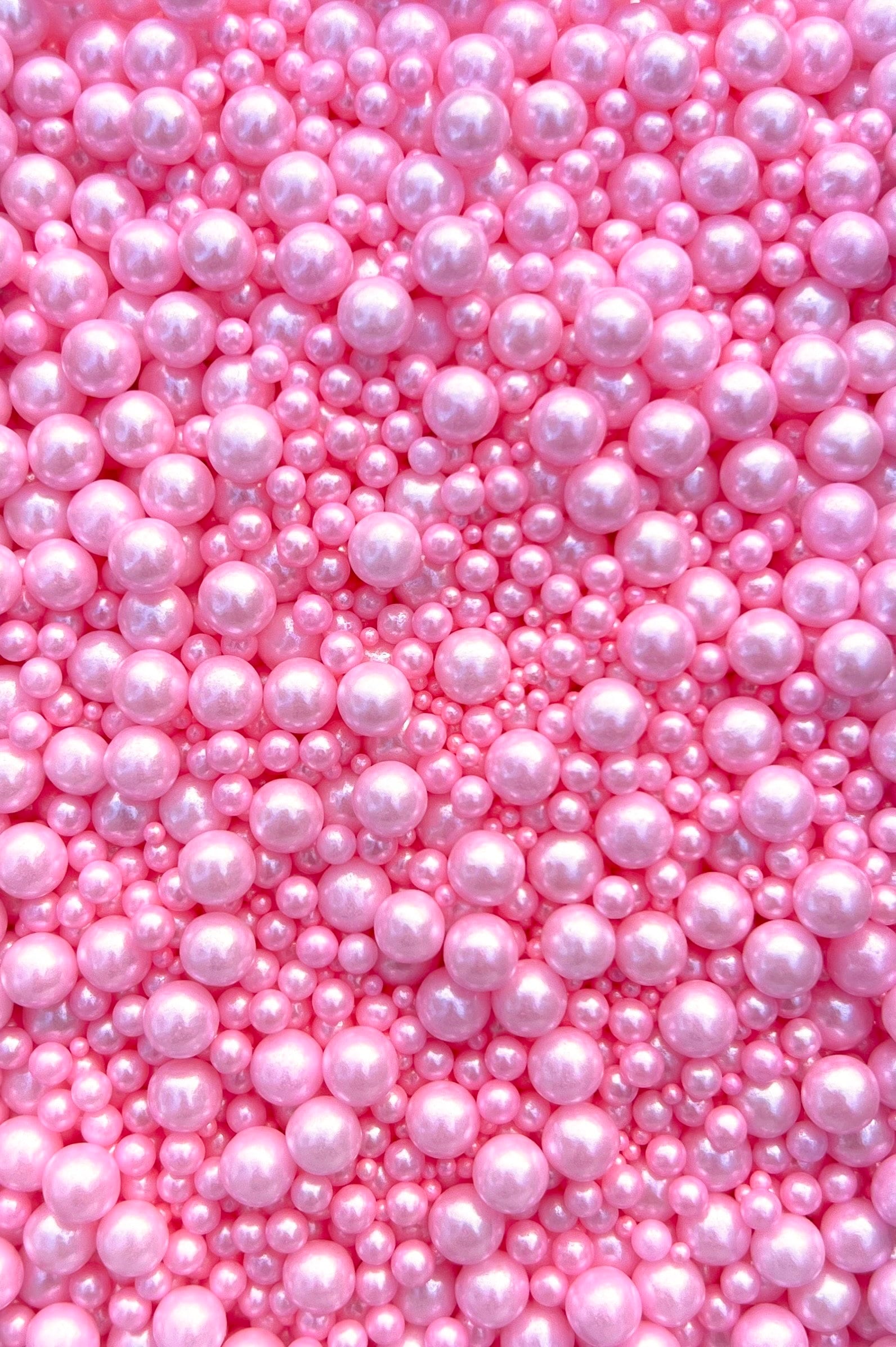 Baby pink pearl pearlescent edible sprinkles nonpareil