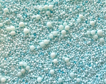 Cloud 9 light blue pearl deluxe edible sprinkles nonpareil baking cake decorating supplies resin boy baby shower christening baptism candle