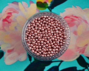 True love 3mm rose gold metallic decor sprinkles cachous dragees copper pink Mother’s Day Valentine’s Day romantic baking cake maker food