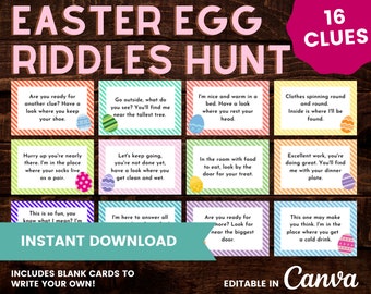 Easter Treasure Hunt | Indoor Scavenger Hunt | Outdoor Egg Hunt | Printable Download